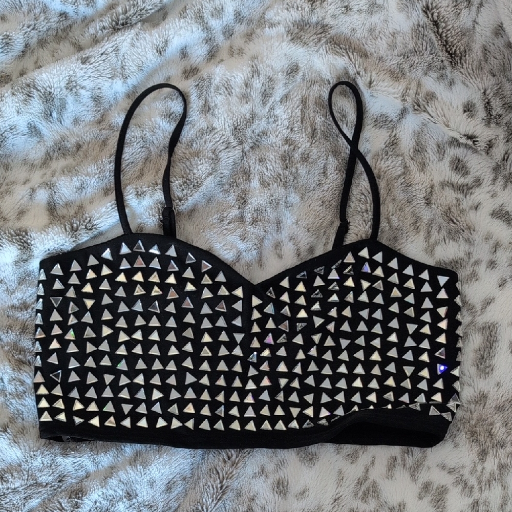 Black Studded Women's Top